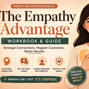 Customer Service Empathy Workbook, De Escalation Training Guide, Communication Skills PDF, Call Center Training, Difficult Customer Support