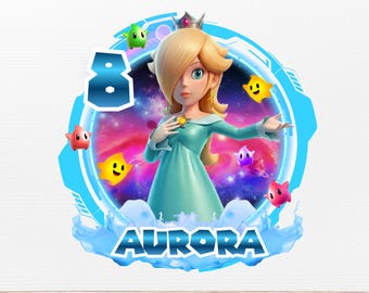 Editable Mario Galaxy Rosalina PNG, Rosalina PNG, Descarga instantánea, Mario Galaxy Rosalina Cumpleaños PNG, Rosalina Cake Topper, Camisa de cumpleaños