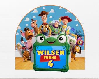 PNG editable de cumpleaños de Toy Story, PNG de la película Toy Story 5, plantilla de cumpleaños de Toy Story, adorno para pastel, camiseta de cumpleaños de Toy Story, PNG personalizado