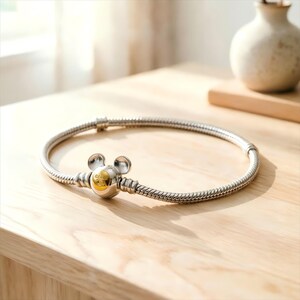 Disney 100th Anniversary Limited Edition | Mickey Mouse Snake Chain Bracelet, Pandora Clasp Chain Bracelet image 3