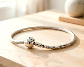 The Classic Pandora Snake Chain, Minimalist Pandora Chain, Silver Clasp Chain Bracelet