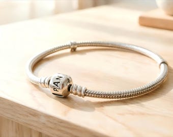 Sterling Silver Snake Chain Bracelet, Pandora Snake Chain Bracelet, Minimalist High-End Ins-Style Clasp