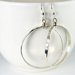 Hoop Earrings, Trendy Earrings, Hoops, Organic,  Sterling Silver Earrings, Large Hoop Earrings, Sterling Hoops, Gift for her, Silver Hoops