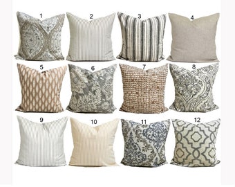 Fodera per cuscino decorativo grigio e beige: tutte le misure