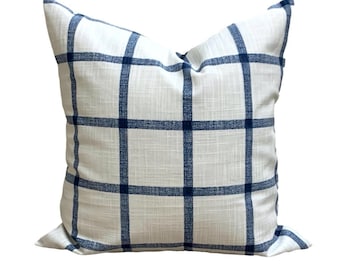 Blue Farmhouse Pillow. Blue Throw Pillow, Blue Euro Sham, Blue Pillow Cover for 20x20 Pillow, 18x18, 16x16 Pillow, All Sizes