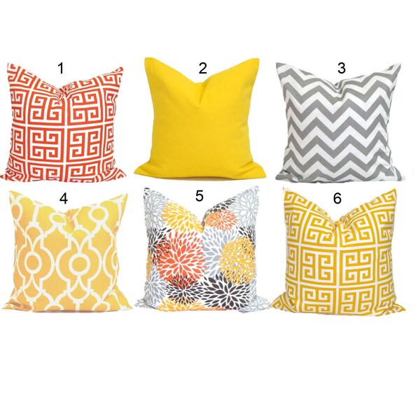 Yellow Grey Pillow Etsy