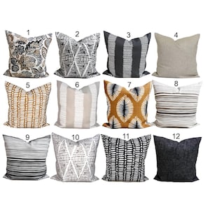 OUTDOOR Pillows, Tan Pillow COVERS, Grey Pillow Covers, Black Pillows for 20x20 Pillows, 16x16 Pillows, 18x18 Pillows, All Sizes Incl Lumbar