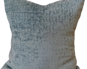 Gray Textured Pillow Cover:  Solid Gray Textured Accent Pillow Cover for a 20x20" Insert,  Gray Velvet Like Fabric