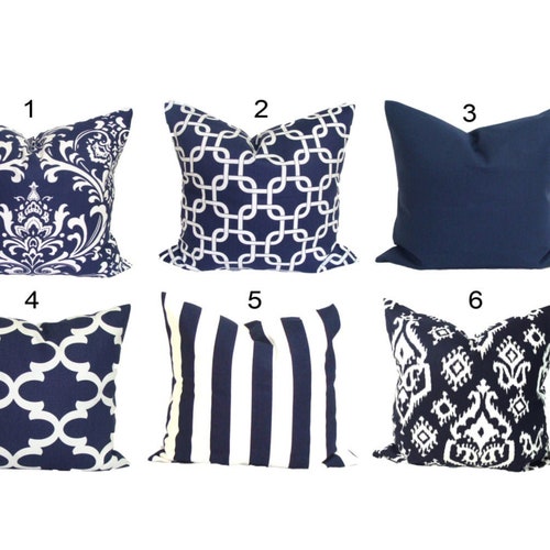 Navy Blue Pillow Covers Beach Decor Beach Pillows Decorative Etsy