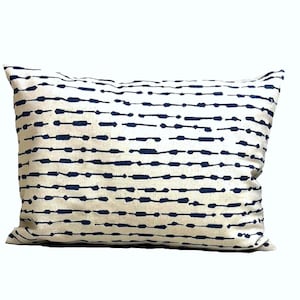 Blue Pillow Cover Sale, Blue Lumbar Pillow Cover, Blue Tan Pillow Cover for a 12x16 12x18 or 12x20 Inch Lumbar Pillow