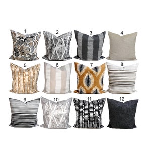 OUTDOOR Pillows, Tan Pillow COVERS, Grey Pillow Covers, Black Pillows for 20x20 Pillows, 16x16 Pillows, 18x18 Pillows, All Sizes Incl Lumbar
