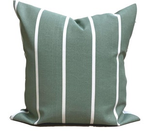 Green Christmas Pillow Covers, Green Stripe Pillow, OUTDOOR Christmas Pillow Cover for 20x20, 16x16  18x18 Pillow, All Sizes