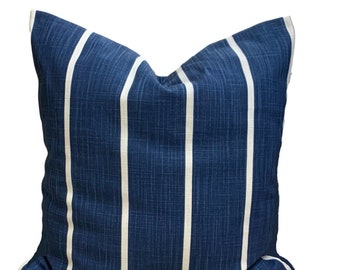 Cuscino stile rustico blu. Fodera per cuscino a righe blu, federa Euro blu, fodere per cuscini blu per misure 20x20, 18x18, 16x16, tutte le misure.