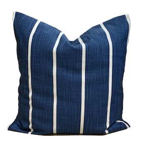 Blue Farmhouse Pillow Cover. Blue Throw Pillow Cover for 20x20 Pillow, 18x18 Pillows, All Sizes Incl Euro Shams