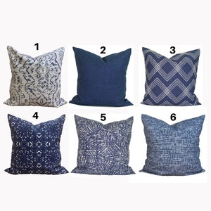 Blue Pillow Cover, Blue Throw Pillow Cover, Blue Decorative Pillow Covers, Pillow Covers for 16x16, 18x18, 20x20 Pillow Covers. ALL SIZES