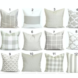 Gray Throw Pillow, Gray Pillow COVER, Farmhouse Decor, Farmhouse Pillow Covers for 20x20, 18x18, 16x16 Inserts, ALL SIZES incl Euro Shams
