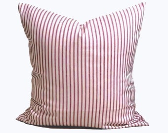 Röd ticking örngott, röda örngott för 14 x 14 tums inlägg