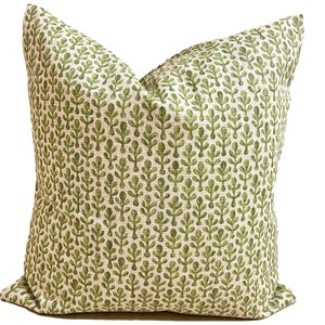 Green Pillow COVERS. Green Throw Pillow Covers, Block Print Pillow Covers for 16x16, 20x20, 18x18 Pillows, ALL SIZES incl Euro Shams