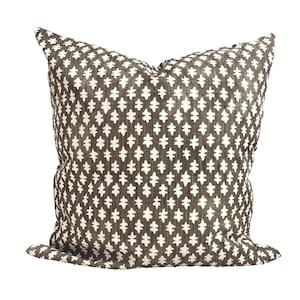 Brown Pillow Covers. Brown Throw Pillow Covers, Block Print Pillow Cover for 20x20 Pillow, 18x18 Pillow, 16x16 Pillow, All Sizes incl Euro