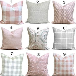 Pink Pillow COVER, Blush Pink Throw Pillow, Light Pink Throw Pillow Covers for 20x20, 18x18, 16x16 Inserts, ALL SIZES