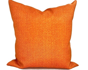 Capa de almofada laranja queimado em promoção, capa de almofada laranja sólida para exterior.