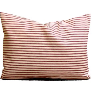 Red Pillow Cover Sale, Red Ticking Pillow Cover, Farmhouse Red Pillow Covers for 12x16&quot; or 12x18&quot; or 12x20&quot; Lumbar Pillows