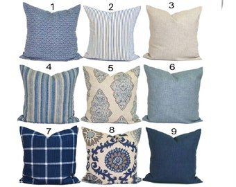 indigo blue accent pillows
