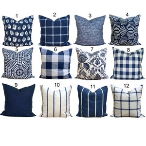 Blue Pillow Cover. Blue Throw Pillow, Blue Pillow Covers for 20x20 Pillow, 16x16, 18x18 Pillows, All Sizes incl Lumbar and Euro Shams