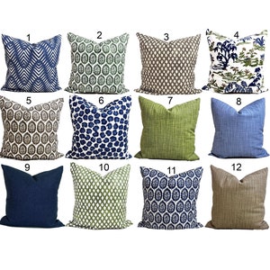 Green Pillow COVERS. Green Throw Pillow Covers, Green Pillow Covers for 16x16, 20x20, 18x18 Pillows, ALL SIZES incl Euro Shams