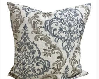 GRAY Pillow Covers, Gray Throw Pillow Cover, Floral Pillow Cover for 20x20 Pillow, 18x18 Pillow, 16x16 Pillow, All Sizes