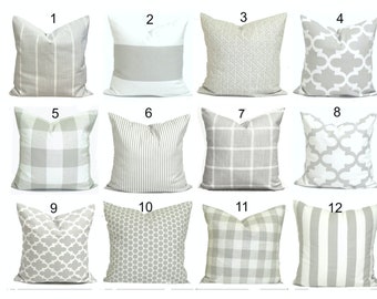 Gray Pillow Covers, Farmhouse Pillow Cover, Gray Throw Pillow Cover, Grey Couch Pillow Covers for 20x20, 16x16, 18x18 Pillows, All Sizes