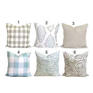 Blue Pillow COVERS, Coastal Decor, Spa Blue Throw Pillow Covers for 20x20, 18x18, 16x16 Inserts, ALL SIZES Incl Euro Shams and Lumbars