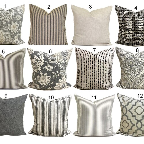 GRAY PILLOWS TAN Throw Pillow Covers Grey Pillows Blush Throw Etsy