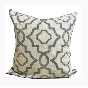 Gray and Tan Throw Pillow Cover: Charcoal Shades, Handmade