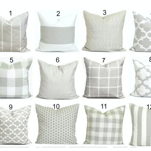 Gray Throw Pillow Covers Gray Pillow COVER Gray Farmhouse Etsy