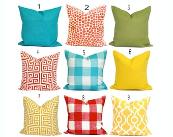 OUTDOOR Pillow Covers, Orange Outdoor Pillow Cover, Yellow Outdoor Pillow Cover, Green Outdoor Pillow Covers, Blue Outdoor Pillow Covers