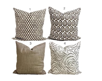 Brown Pillow COVERS. Brown Throw Pillow Covers, Brown White Pillow Covers, Brown Euro Shams, 16x16, 20x20, 18x18, ALL SIZES