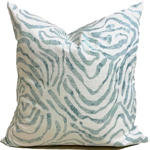Aqua Pillow COVERS, Spa Blue Pillow Covers, Nautical Pillow Covers for 20x20 Pillow, 18x18 Pillow, 16x16 Pillow, All Sizes incl Euro