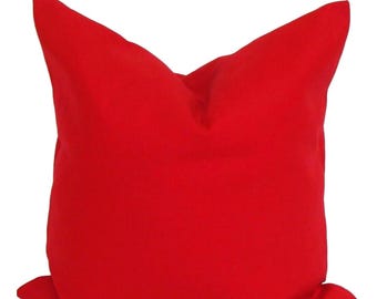 Outdoor Solid Red Pillow Cover, Christmas Pillow Covers for All Size Pillow Inserts incl. Euro Shams
