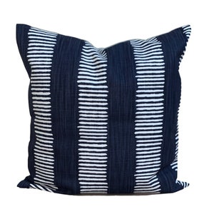 Navy Blue Stripe Pillow, Navy Pillow Cover, Navy Euro Sham, Navy Blue Pillow, ALL SIZES