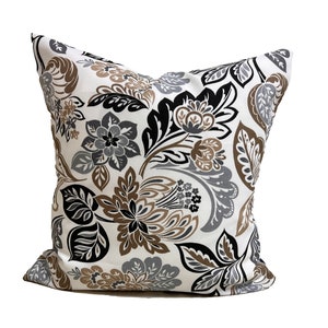 Gray Pillow Covers, OUTDOOR Pillow Cover, Farmhouse Decor, Black Outdoor Pillow Cover 20x20 Pillow, 16x16 Pillow, 18x18 Pillow, All Sizes