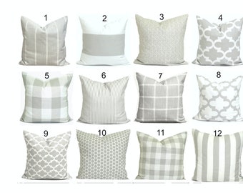 Gray Throw Pillow, Gray Pillow COVER, Farmhouse Decor, Farmhouse Pillow Covers for 20x20, 18x18, 16x16 Inserts, ALL SIZES incl Euro Shams