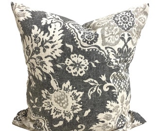 GRAY Pillow COVER, Tan Pillow Cover, Charcoal Gray Pillow, Grey Pillow Cover for 20x20 Pillow, 18x18 Pillow, 16x16 Pillow, All Sizes