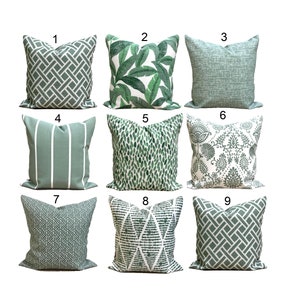 Green Pillow Covers, Outdoor Pillow COVERS. Green Throw Pillow Covers for 20x20, 18x18, 16x16 Inserts, ALL SIZES