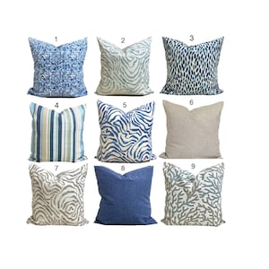 Nautical Pillow COVERS, Nautical Decor, Blue White Pillow Covers, Blue Pillow Covers for 20x20 Pillow, 18x18 Pillow, 16x16 Pillow, All Sizes