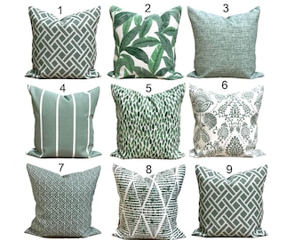 Green Pillow Cover. Outdoor Pillow Cover, Green Pillow Cover for 18x18, 16x16 Pillow, All Sizes