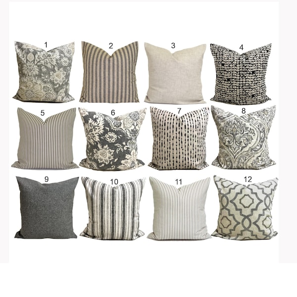 Cojines grises, fundas de cojín color beige, fundas grises para cojines de 50x50 cm, 40x40 cm y 45x45 cm. Incluye fundas de almohada europeas.