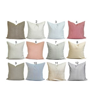 Farmhouse Pillows, Ticking Stripe Pillow Covers, FARMHOUSE Pillow Covers for 20x20 Pillow, 16x16 Pillows, 18x18 Pillows, All Sizes incl Euro