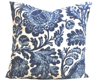 Outdoor Pillow Covers, Blue Pillow Covers, Floral Print Pillow Covers for 20x20, 18x18, 16x16 Pillow, All Sizes