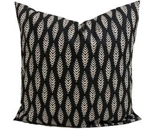 Black Pillow Covers, Black Tan Pillow Covers, Farmhouse Pillow Cover for 20x20 Pillow, 18x18 Pillow, 16x16 Pillow, All Sizes